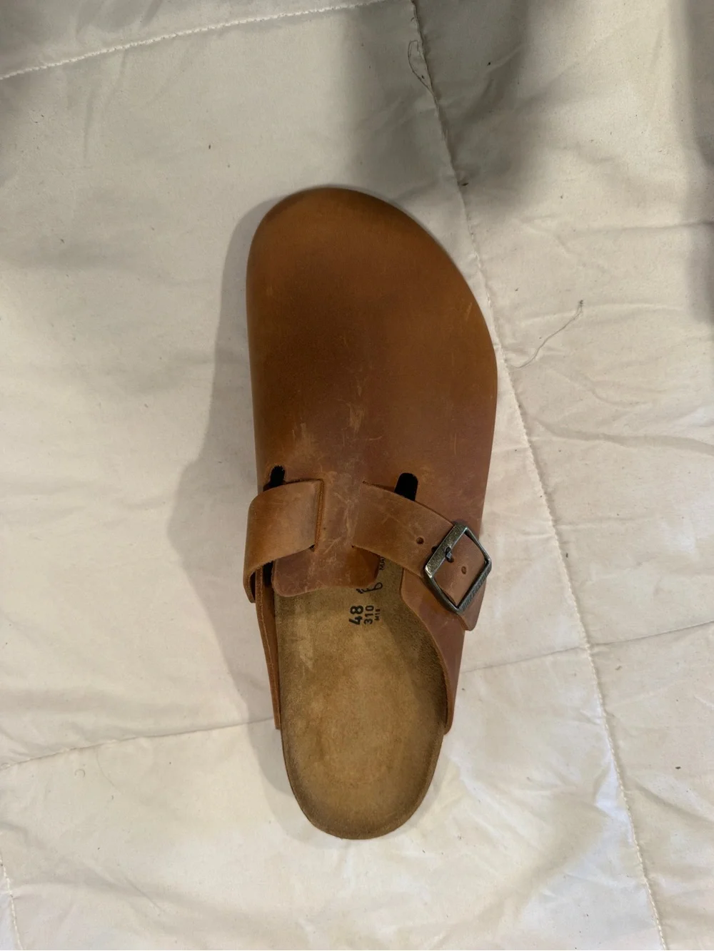 Birkenstock Congnac Leather Slip-On Clog with Buckle (48)